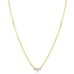 ZINZI gold plated zilveren ketting 42–45cm met piramide vorm, bezet met witte zirkonia’s ZIC2723Y