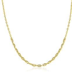 ZINZI goldplated zilveren ketting 45cm met aflopende marineschakels ZIC2762G