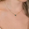 ZINZI goldplated zilveren ketting 45cm met smaragdgroene kleursteen in entourage zetting ZIC2697G
