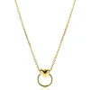 ZINZI gold plated zilveren ketting 42-45cm met glanzend hart aan een open rondje ZIC2759