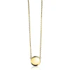 ZINZI gold plated zilveren ketting 43cm met rond plaatje 15mm om te graveren ZIC2345G