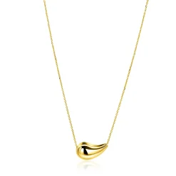 ZINZI gold plated zilveren ketting met horizontale druppelvormige hanger 40-45 cm ZIC2589G