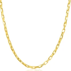 ZINZI gold plated zilveren ketting met venetiaanse schakels 3mm breed 42-45cm ZIC2587