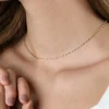 ZINZI gold plated zilveren ketting met glinsterende gedraaide schakels 1,9mm breed 43-45cm ZIC2585G
