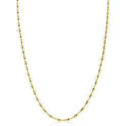 ZINZI gold plated zilveren ketting met glinsterende gedraaide schakels 1,9mm breed 43-45cm ZIC2585G