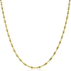 ZINZI gold plated zilveren ketting met glinsterende gedraaide schakels 1,9mm breed 43-45cm ZIC2585G
