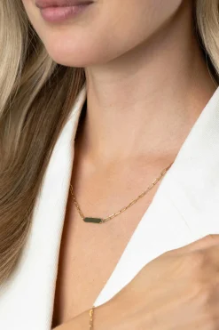 ZINZI gold plated zilveren ketting met paperclip-schakels en glanzend rechthoekig plaatje om te graveren 42-45cm ZIC2530G