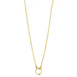 ZINZI gold plated zilveren ketting met open rondje 40-45cm ZIC2523G