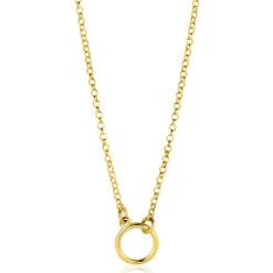 ZINZI gold plated zilveren ketting met open rondje 40-45cm ZIC2523G