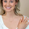 ZINZI gold plated zilveren ketting met 2 verbonden hartjes 40-45cm ZIC2513G