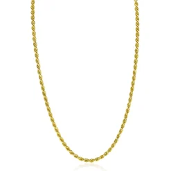 ZINZI gold plated zilveren koord ketting 2,6mm breed 42-45cm ZIC2386G