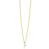 ZINZI gold plated zilveren letter hanger T bezet met witte zirkonia's ZIH2828-T (zonder ketting)