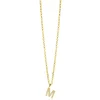 ZINZI gold plated zilveren letter hanger M bezet met witte zirkonia's ZIH2828-M (zonder ketting)