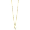ZINZI gold plated zilveren letter hanger H bezet met witte zirkonia's ZIH2828-H (zonder ketting)