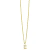 ZINZI gold plated zilveren letter hanger E bezet met witte zirkonia's ZIH2828-E (zonder ketting)