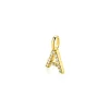 ZINZI gold plated zilveren letter hanger A bezet met witte zirkonia's ZIH2828-A (zonder ketting)