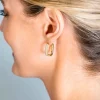 ZINZI gold plated zilveren luxe oorringen 18x3mm rechthoekig met witte zirconia's ZIO2222Y