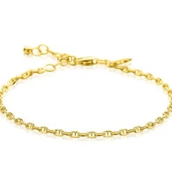 ZINZI gold plated zilveren marine schakel armband (2,3mm breed) 17-20cm ZIA2841G