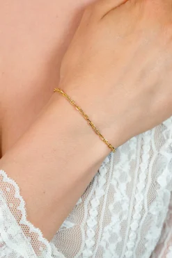 ZINZI gold plated zilveren marine schakel armband (2,3mm breed) 17-20cm ZIA2841G