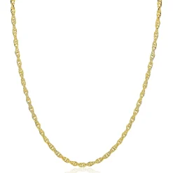 ZINZI gold plated zilveren massieve koord ketting (2,6mm breed) 42-45cm ZIC2844G