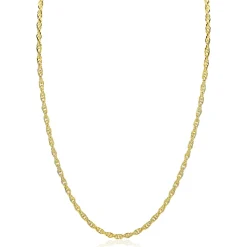 ZINZI gold plated zilveren massieve koord ketting (2,6mm breed) 42-45cm ZIC2844G