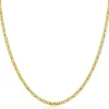 ZINZI gold plated zilveren massieve koningsschakel ketting (2mm breed) 42-45cm ZIC2846G