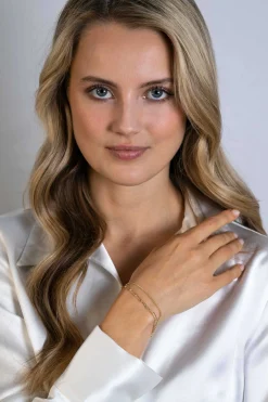 ZINZI gold plated zilveren multi-look armband met gourmet en paperclip schakels ZIA2367G