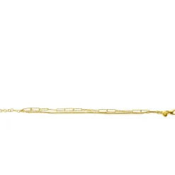 ZINZI gold plated zilveren multi-look armband met gourmet en paperclip schakels ZIA2367G