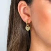 ZINZI gold plated zilveren oorbedels hart met zonnestralen en witte zirconia 15mm ZICH2305 (zonder oorringen)
