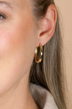 ZINZI gold plated zilveren oorringen 28 x 3mm met scharniersluiting ZIO193G
