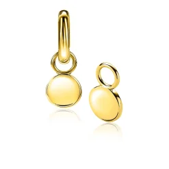ZINZI gold plated zilveren oorbedels rond 8mm ZICH2345G (zonder oorringen)