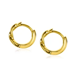 ZINZI gold plated zilveren oorringen met gedraaide buis 12 x 2mm ZIO2321G
