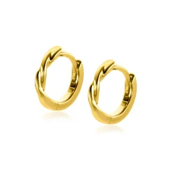 ZINZI gold plated zilveren oorringen met gedraaide buis 12 x 2mm ZIO2321G