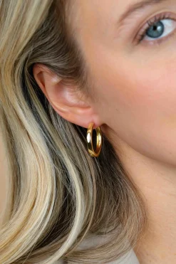 ZINZI gold plated zilveren oorringen 24 x 3mm met scharniersluiting ZIO192G