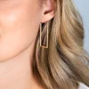 ZINZI gold plated zilveren oorringen 40mm in rechthoek vorm buisdikte 2mm ZIO2337LG