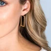 ZINZI gold plated zilveren oorringen 30mm in rechthoek vorm buisdikte 2mm ZIO2337G