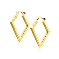 ZINZI gold plated zilveren oorringen 20mm met vierkante vorm buisdikte 2mm ZIO2336G