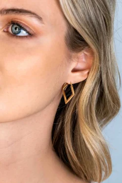 ZINZI gold plated zilveren oorringen 20mm met vierkante vorm buisdikte 2mm ZIO2336G