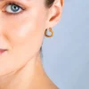 ZINZI gold plated zilveren oorringen 17mm hartvorm met witte zirconia's ZIO2195Y