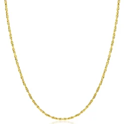 ZINZI gold plated zilveren organisch gedraaide schakel ketting (1,8mm breed) 42-45cm ZIC2843G