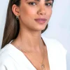 ZINZI gold plated zilveren ovale hanger 32mm bezet met witte zirconia's ZIH2329 (zonder collier)