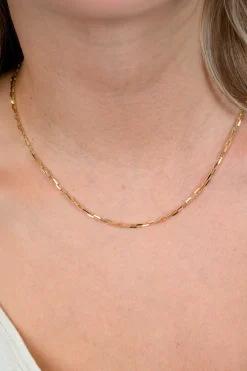 ZINZI gold plated zilveren paperclip schakel ketting (2,2mm breed) 42-45cm ZIC2845G