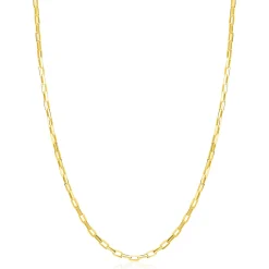 ZINZI gold plated zilveren paperclip schakel ketting (2,2mm breed) 42-45cm ZIC2845G