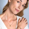 ZINZI gold plated zilveren paperclip schakelketting 45cm met trendy slotje als bedel 40-45cm ZIC2355G