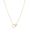 ZINZI gold plated zilveren paperclip schakel ketting met ronde vormen 42-45cm ZIC2275G