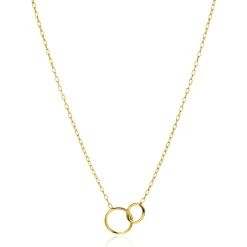 ZINZI gold plated zilveren paperclip schakel ketting met ronde vormen 42-45cm ZIC2275G