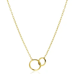 ZINZI gold plated zilveren paperclip schakel ketting met ronde vormen 42-45cm ZIC2275G