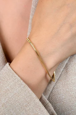 ZINZI gold plated zilveren platte slangen-armband 2,5mm breed ZIA2401G