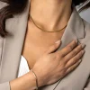 ZINZI gold plated zilveren platte slangen-ketting 45cm 3,5mm breed ZIC2402G
