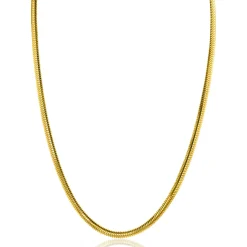 ZINZI gold plated zilveren platte slangen-ketting 45cm 3,5mm breed ZIC2402G